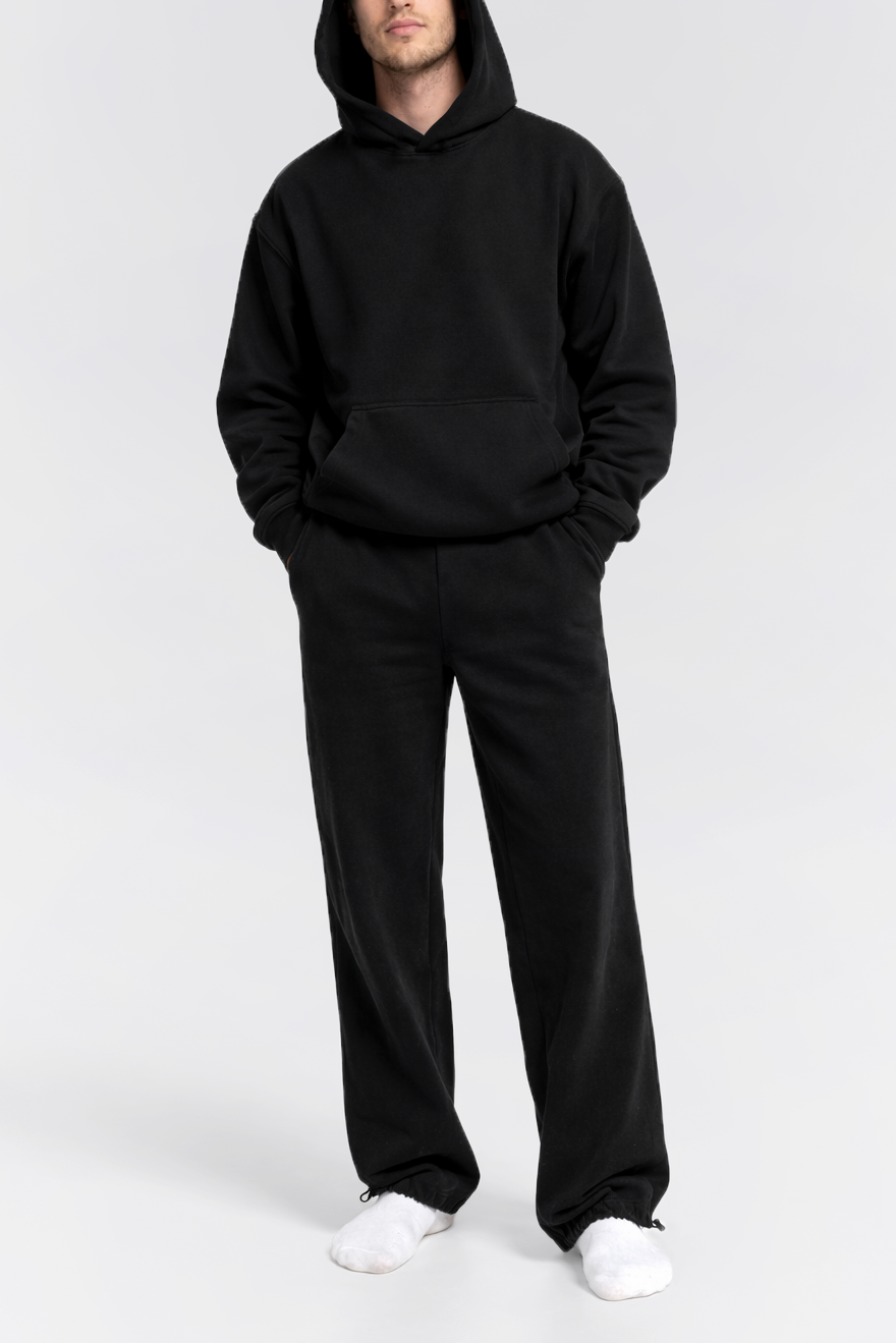 Ensemble hoodie + pantalon - noir - unisexe